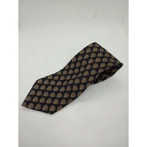VALENTINO CRAVATTE Italian Silk Necktie 56"x4" Navy Blue Print Vintage
